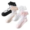 Calcetines de Bebé Verano Malla Fina Calcetines de Seda de Hielo de Cristal Patrón de Olas Encaje Antienganches Calcetines de Baile para Niñas