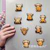 Vaca Alpina Escocesa Calcomanía Magnética Suave para Refrigerador Calcomanía Magnética DIY Refrigerador Decoraciones Creativas para Refrigerador Calcomanía Magnética de PVC