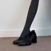 Zapatos de mujer retro estilo francés con punta redonda y tacón grueso, nuevo modelo 2026, correa elástica, tacones altos cómodos, zapatos Mary Jane de corte bajo