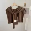 Xale de tricô exterior masculino e feminino primavera e outono sala com ar condicionado do escritório proteção da coluna cervical colete pequeno fino novo verão
