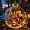 Adorno de bola luminosa transparente navideño transfronterizo, bola de cristal 3D, decoración de escena de ambiente festivo para árbol de Navidad, adorno colgante