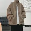 Chaqueta de Polar Versátil de Color Sólido para Otoño para Hombre, Cardigan Casual Cómodo, Elegante y Holgado Estilo Coreano para Hombres Jóvenes