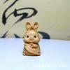 Talla de madera de tuya, lindo animal pequeño, conejo del zodiaco, adornos, decoración de escritorio, artesanías, colgante, manija.