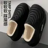 Zapatos de algodón resistentes al desgaste e impermeables para exteriores con forro de felpa engrosado, pantuflas de algodón antideslizantes de EVA, pantuflas de algodón cálidas para otoño e invierno