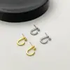 Brincos de Zircônia em Forma de C Pendurados na Orelha para Mulheres, Novos Brincos Populares com Design Único, Brincos de Argola de Alta Qualidade