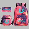 Nova Mochila, Lancheira e Estojo de Lápis Três Peças Luminosos Escolares Periféricos do Jogo Pokemon Elf Baokemeng