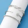 Set de 38 Piezas de Moda Femenina Transfronteriza, Anillos Geométricos Simples, Pendientes, Pulseras, Collares de Mariposa y Flor de Rosa, y Juegos de Joyería