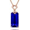 Novo Estilo Pingente de Ametista Retangular de Luxo Pingente de Diamante Roxo Cravejado com Zircônia Pingente Tesouro Colorido para Mulheres