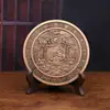 Escultura de Relieve de Latón de Oficial Celestial Otorgando Bendiciones, Decoración de Escritorio, Entrada de Sala de Estar, Regalo de Inauguración