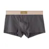 Roupa Íntima Masculina Simples Cor Sólida Algodão Jovem Boxer Masculino Esportivo Confortável Ajuste Cintura Média Respirável Shorts