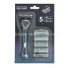 Nueva Rasuradora Manual para Hombre con Cuchillas Ultra Finas de Cinco Capas, Cabezal de Acero Inoxidable Duradero, Juego de Rasuradoras al por Mayor