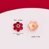 [Hehui] Bandeja de Flores Gota de Ouro Esmalte cloisonné Tampa de Flor Esmalte Azul Queimado Pulseira Colar Roupas Espaçadores de Contas Acessórios