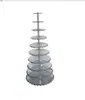 Soporte para Pasteles de Boda de Columna Única de Cuatro Columnas Soporte para Pasteles de Aluminio de Aleación de Múltiples Capas Tapa de Tornillo Base Bandeja Plato