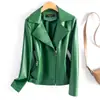 Chaqueta Corta 2026 Nueva Primavera y Otoño Estilo Coreano Corte Delgado Moda Callejera Chaqueta de Cuero para Motocicleta Abrigo de Cuero para Mujer