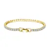 Pulseira de Prata S925 Huasheng Jewelry Linha Única Cravejada com Zircônia Diamante Venda Direta da Fábrica Atacado