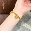 Pulsera de Disco Brújula de Ocho Tesoros Esmaltada en Color, Chapada en Cobre, con Amuleto de la Fortuna y Perlas Redondas, Pulsera Vintage Exquisita Que No Se Desvanecerá Fácilmente