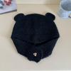 Outono e inverno novo chapéu chapéu de lã das mulheres bonito orelhas de urso de pelúcia pulôver cap ao ar livre frio quente chapéu de malha maré