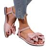 2025 Comercio exterior, zapatos de mujer de talla grande, venta al por mayor, sandalias planas para mujer, ropa de verano, sandalias casuales de playa con lazo suave
