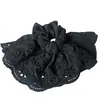 Corea del Sur Chanel Tela de Encaje Negro Cola de Caballo Baja Anillo de Cabello Multicolor Tocado Elegante