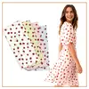 Tecido Estampado de Morango, Vestido, Vestido de Alça Fina, Saia Curta, Camisa, Tecido Plissado Listrado, Tecido Floral Pequeno