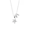 Collar de Plata de Ley S925 Estrella Retro Francesa para Mujer Diseño Dulce Artístico de Nicho Cadena para Clavícula Dropshipping