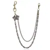 Joyas Populares de Venta Caliente Transfronterizas Estilo Hip-Hop Punk Doble Capa Creativa Estrella de Cinco Puntas Cadena Decorativa para la Cintura Accesorios para Jeans
