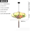 Lustre Pendente Disco Voador Tecido Lanterna Decorativa Lanterna Sala de Estar Sala de Jantar Estilo Chinês Móveis de Restaurante Pintados à Mão Chinês E27