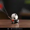 Adornos de Cerámica Pintados a Mano de Lindo Panda Rojo Creativo Mascota de Té para el Hogar Interior Portaincienso de Sándalo Portaincienso Portaincienso