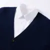 Suéter de cachemira, cárdigan tejido, estilo coreano, corte holgado, color liso, manga larga, transfronterizo, nuevo abrigo de otoño e invierno para hombre, suéter versátil de moda