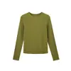 Camiseta Base de Trébol de Cuatro Hojas de la Suerte de Otoño ABOUTSEA para Mujer, Bendición de Buena Suerte, Camiseta de Manga Larga con Cuello Redondo Ajustada de Terciopelo Mousse