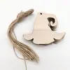 Colgante decorativo de Halloween con cuerda para decoración de escenas del hogar, colgante de madera para fiesta de calabazas, arte de madera minimalista moderno
