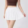 Falda Deportiva tipo Ballet de Malla para Mujer, Falso Dos Piezas con Shorts de Seguridad, Falda Plisada de Yoga Tenis de Cintura Alta