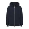 Nova Chegada Outono/Inverno 2026: Moletom com capuz estilo americano masculino em microfleece felpudo, zíper duplo, cor sólida, design simples