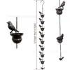 Cadenas de Lluvia de Pájaros Móviles Transfronterizos en Tazas Decoración Metálica para Exteriores