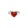 Anel Europeu e Americano Transfronteiriço de Calcedônia Vermelha Natural Adorável para Mulheres Design de Luxo Leve de Alta Qualidade Sentido de Moda Temperamento Versátil Anel Aberto