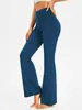 Leggings Deportivos de Yoga Estilo Europeo y Americano Pantalones Casuales para Casa con Bolsillos Delanteros y Traseros Cintura Alta Control de Abdomen Levanta Glúteos Pantalones Adelgazantes