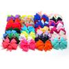 Venta Caliente Transfronteriza Color Sólido Cinta Acanalada Moño Cola de Pescado Pasador para el Cabello Accesorios para el Cabello Niños Bebé Pasador para el Cabello 40 Colores