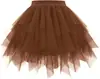 Mini Falda de Tul para Mujer Cintura Alta Falda Irregular de Tul