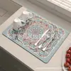 Alfombrilla Absorbente de Agua para Cafetera de Tierra de Diatomeas, Posavasos Aislante del Calor Antiescarcha Transfronterizo Temu, Alfombrilla Secadora para Mesa de Comedor