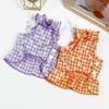 Ropa para mascotas ropa para perros vestido de primavera y verano 22 vestido a cuadros con lazo ropa para gatos ropa para mascotas delgada