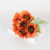 6 Cabezas de Girasol Flores Artificiales Paquetes Mesa de Comedor de Girasol Hotel Jardín Decoración Jarrón Arreglo Floral Adornos