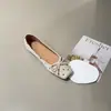Bailarinas Cuadradas de Lunares Estilo Hada Suave para Mujer, que Aumentan la Altura, Moño, Slip-On, Zapatos Mary Jane de Suela Suave