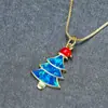 Colar Árvore de Natal de Opala Colorida Transfronteiriça para Mulheres, Acessórios de Moda, Corrente Delicada e Versátil para Clavícula