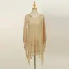 Xale de Verão com Franjas Vazadas Estilo Europeu e Americano Proteção Solar para Praia Cobertura para Biquíni Roupa Exterior para Mulheres Estilo Novo Transfronteiriço