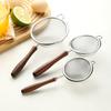 Mini Colador de Harina de Acero Inoxidable 304 con Mango de Madera, Colador Doméstico para Jugo y Leche de Soya, Cuchara Filtro para Alimentos de Bebé