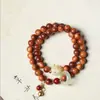 Pulsera Doble Círculo Taihang Yabai Estilo Nacional Literario Juego Arte Cuentas de Buda Rosario Piedra Shoushan Pulsera de Amor Pulsera para Mujer