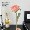 Estilo Ins de Gama Alta Borde Tostado Rosa Ramo Artificial Arreglo Floral de Mesa Ramo de Mano Accesorios para Fotografía en Salón de Bodas