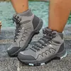 Nuevos zapatos de exterior para parejas, botas de senderismo de corte medio, zapatos de trekking, zapatillas deportivas, zapatos unisex transpirables, zapatos de senderismo ligeros transfronterizos