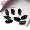 Fábrica de gemas artificiais atacado vidro olho de cavalo 1,5 * 3-6 * 12mm vidro preto de vidro nu com acabamento em pedra