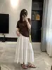 Falda Floral Francesa para Mujer, Nuevo Estilo de Verano, Falda de Cintura Alta Línea A de Longitud Media, Falda Plisada de Gasa, Falda Larga de Estilo Suave